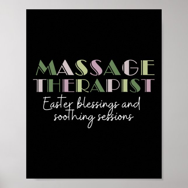 Easter Mage Therapist Cute Mage Bunny Happy Easter Poster (Front)