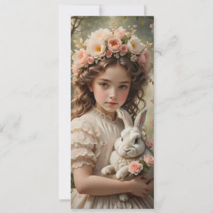 Easter Magic - Girl with Flower Crown and Bunny