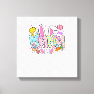 Easter Mama Bunny Ears Coquette Bow Easter Rabbit Canvas Print