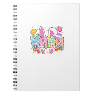 Easter Mama Bunny Ears Coquette Bow Easter Rabbit  Notebook