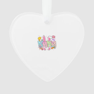 Easter Mama Bunny Ears Coquette Bow Easter Rabbit  Ornament