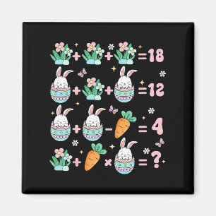 Easter Math Teacher Bunny Fractions Funny Rabbit M Magnet