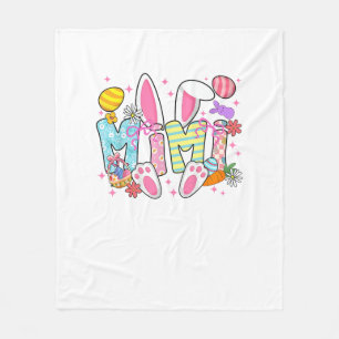 Easter Mimi Bunny Ears Coquette Bow Easter Rabbit  Fleece Blanket