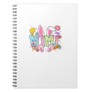 Easter Mimi Bunny Ears Coquette Bow Easter Rabbit  Notebook