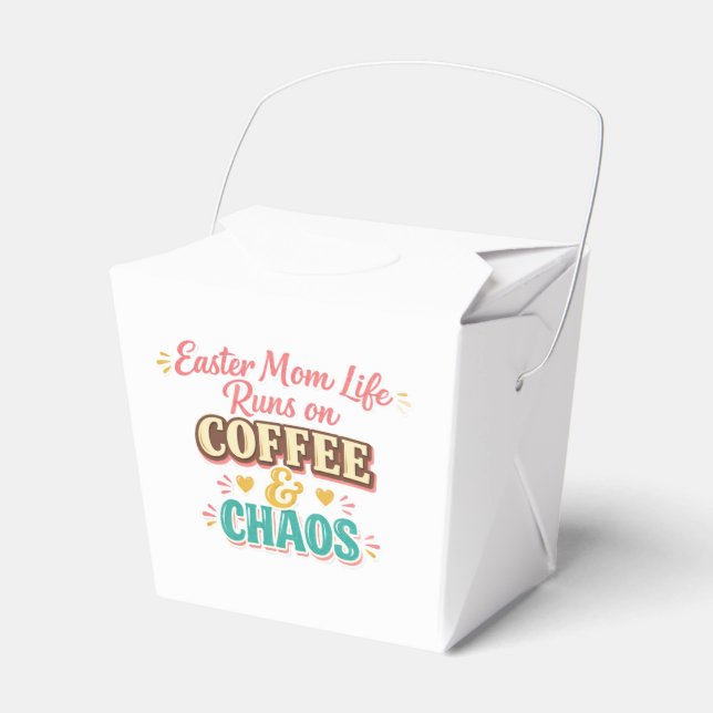 Easter Mom Runs on Coffee & Chaos – Funny Mom Favour Box (Front Side)