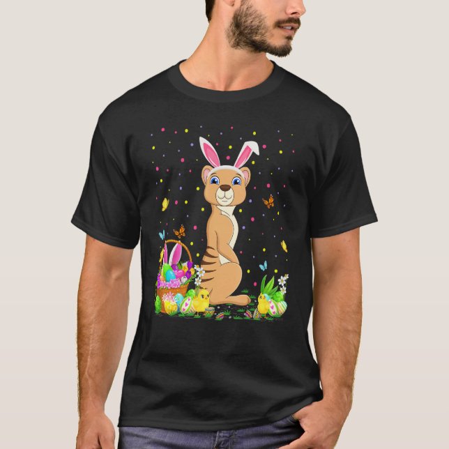 Easter Mongoose Bunny Egg Hunting Mongoose Easter  T-Shirt (Front)