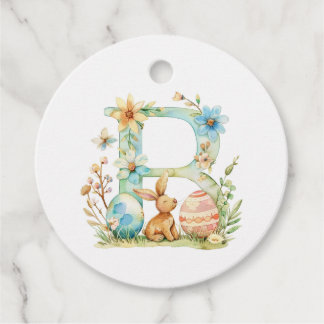 Easter Monogram B (Name customisable) Favour Tags