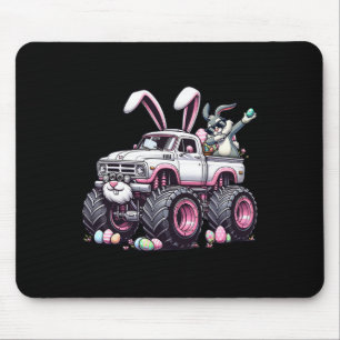 Easter Monster Truck Dabbing Bunny Monster Truck L Mouse Pad