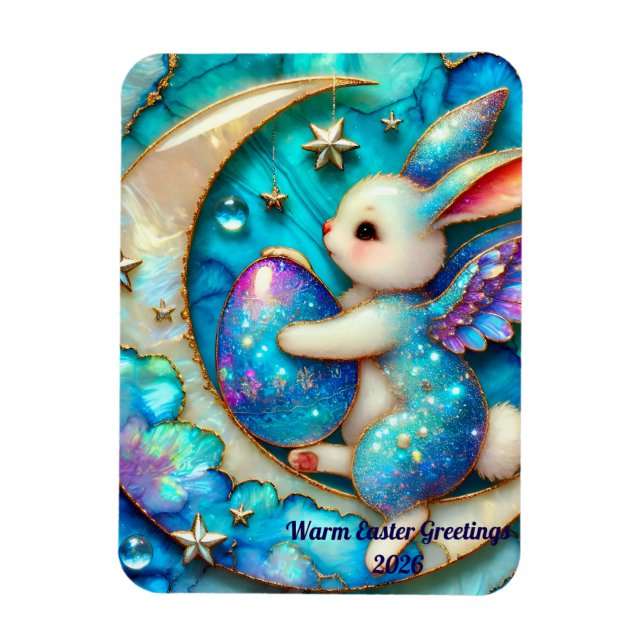 EASTER ~ Moon Bunny ~ Flexible Photo Magnet (Vertical)