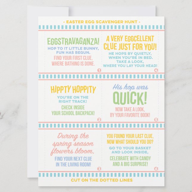 Easter Morning Scavenger Hunt Holiday Card (Front)