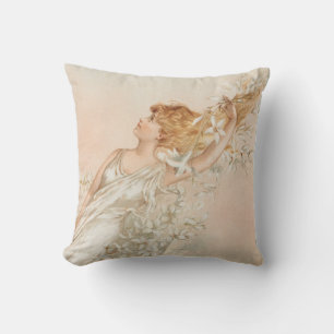 "Easter Morning" - Vintage Print, L. Prang & Co. Cushion