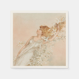 "Easter Morning" - Vintage Print, L. Prang & Co. Napkin