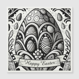 Easter Motif B/W Cartoon with Easter Eggs 10756