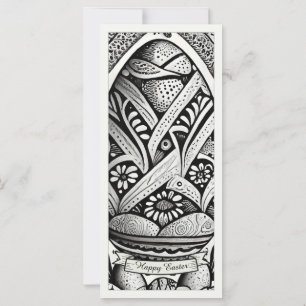 Easter motif b/w cartoon with Easter eggs 26006