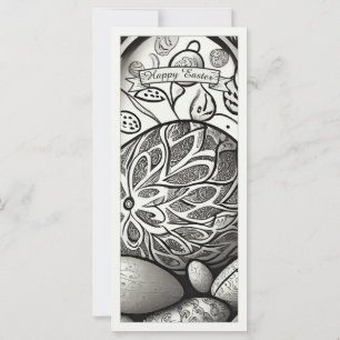 Easter motif b/w cartoon with Easter eggs 97330