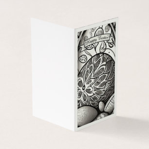 Easter motif b/w cartoon with Easter eggs 97330