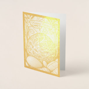 Easter motif b/w cartoon with Easter eggs 97330 Foil Card