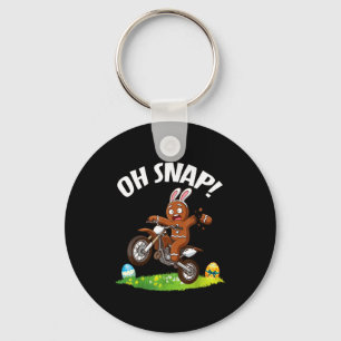 Easter Motocross Gingerbread Man Oh Snap Broken Ar Key Ring