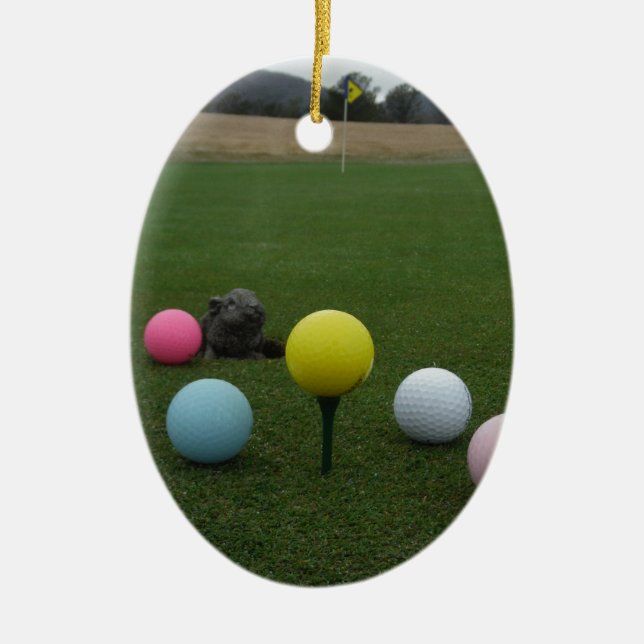 Easter mountain golf course ceramic tree decoration (Front)
