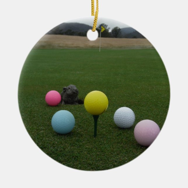 Easter mountain golf course ceramic tree decoration (Front)