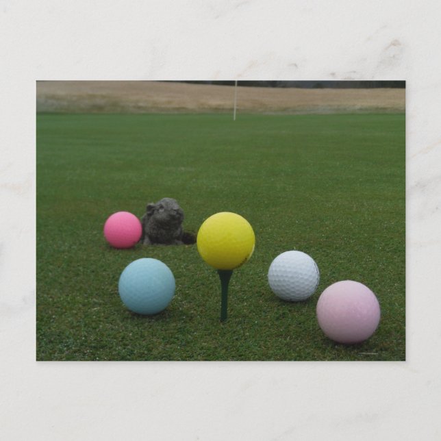 Easter mountain golf course holiday postcard (Front)