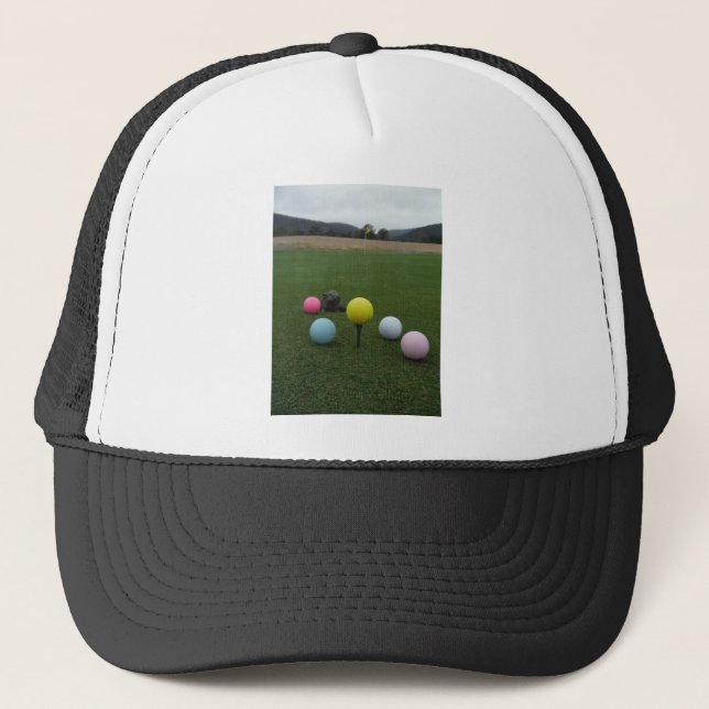 Easter mountain golf course trucker hat (Front)