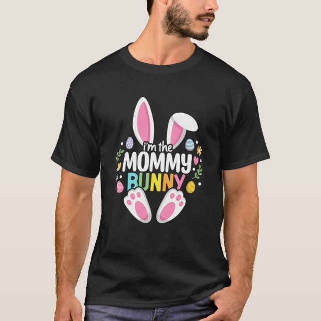Easter Mummy Bunny Mum Happy Easter Day Family Mat T-Shirt (Front)