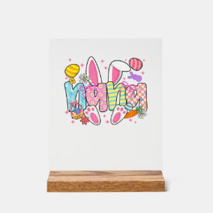 Easter Nana Bunny Ears Coquette Bow Easter Rabbit  Acrylic Sign