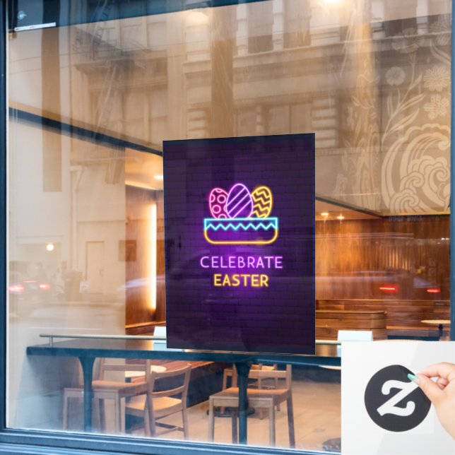 Easter Neon Label  Window Cling (Cafe Window)
