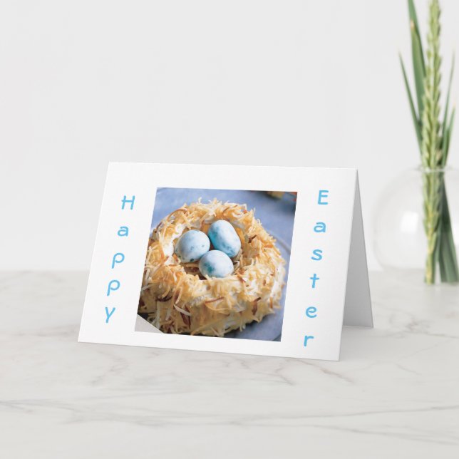 EASTER NESTING WISHES and SPRINGTIME TOO! Holiday Card (Front)