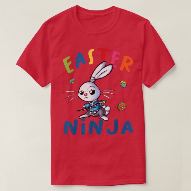 Easter Ninja Cool Bunny Ninja Lover Easter Eggs Ea T-Shirt (Design Front)