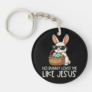 Easter No Bunny Loves Me Like Jesus Christian Key Ring