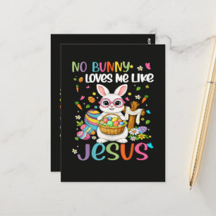 Easter No Bunny Loves Me Like Jesus Christian Postcard