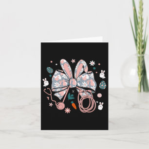 Easter Nurse Coquette Bow Stethoscope Bunny Scrub Card