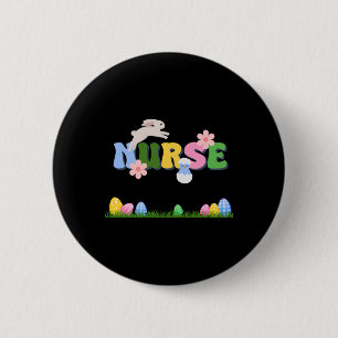 Easter Nurse Easter Eggs Flower Holiday For Nurses 6 Cm Round Badge