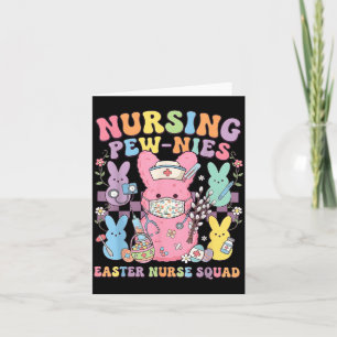Easter Nurse Retro Bunny Nursing Squad Tee Cute Card