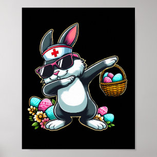 Easter Nurse Women Cute Bunny Nurse Easter Rn Lpn Poster