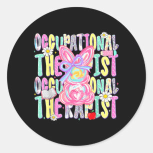 Easter Occupational Therapist Cute Colourful Sprin Classic Round Sticker