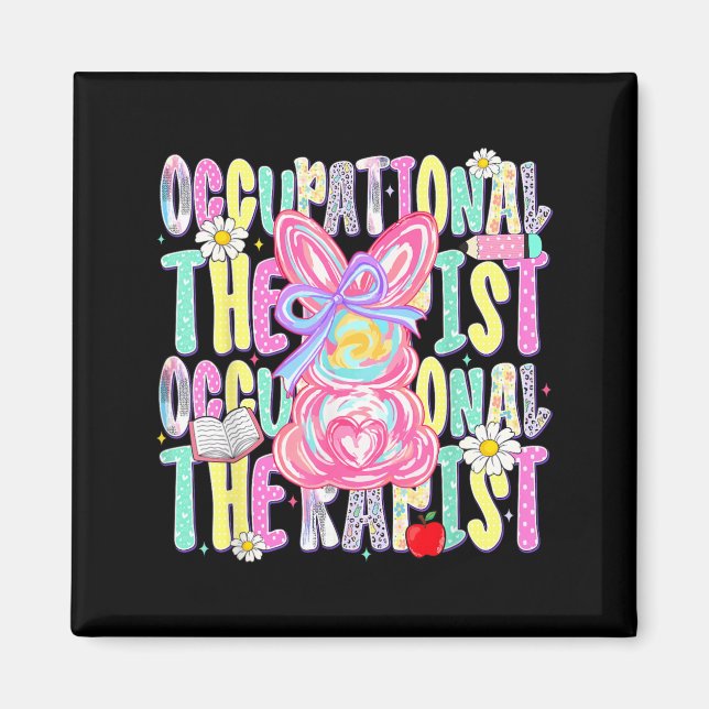 Easter Occupational Therapist Cute Colourful Sprin Magnet (Front)