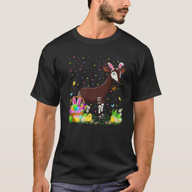 Easter Okapi Bunny Egg Hunting Okapi Easter Sunday T-Shirt (Front)