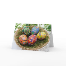 Easter only time ok to put eggs in one basket card