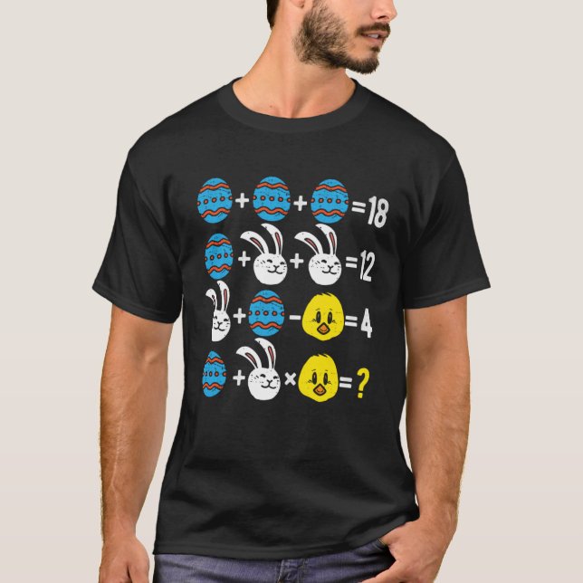 Easter Order of Operations Quiz Math Teacher easte T-Shirt (Front)