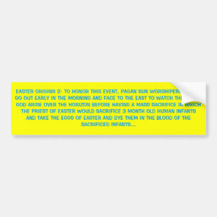 EASTER ORIGINS 2 BUMPER STICKER