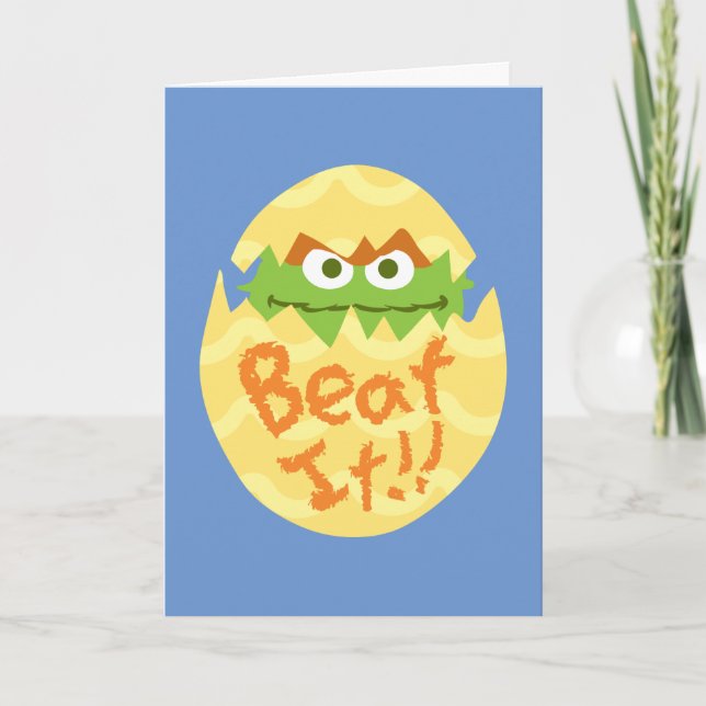 Easter Oscar the Grouch Card (Front)