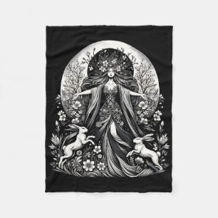 Easter Ostara Eostre Pagan Witchcraft Spring Moon Fleece Blanket