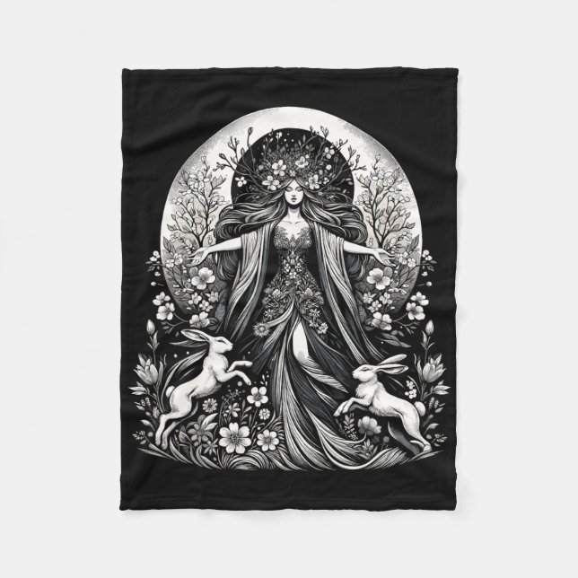 Easter Ostara Eostre Pagan Witchcraft Spring Moon  Fleece Blanket (Front)