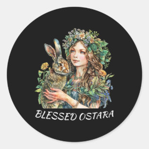 Easter Ostara Estres Pagan Ostara Blessings Rabbit Classic Round Sticker