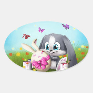 Easter Oval Sticker