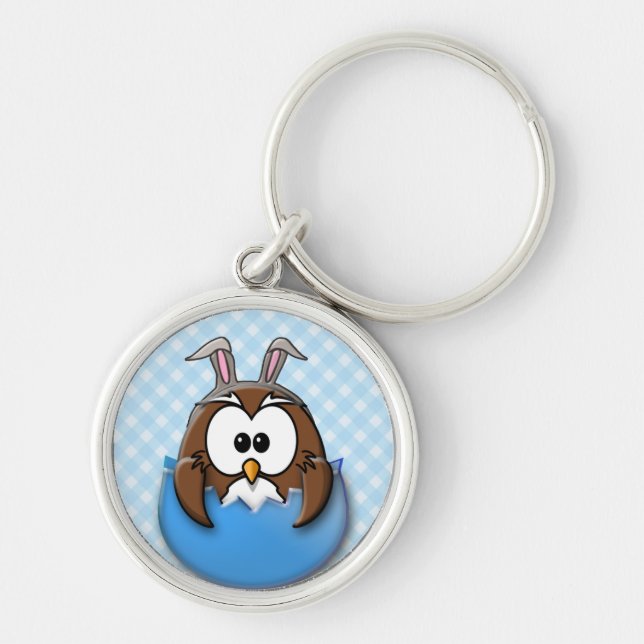 Easter owl - blue key ring (Front)