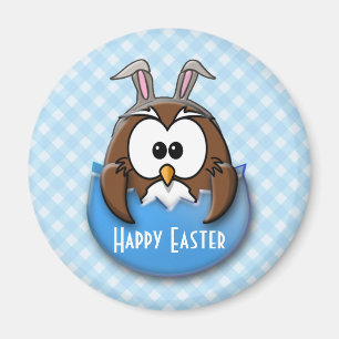 Easter owl - blue magnet